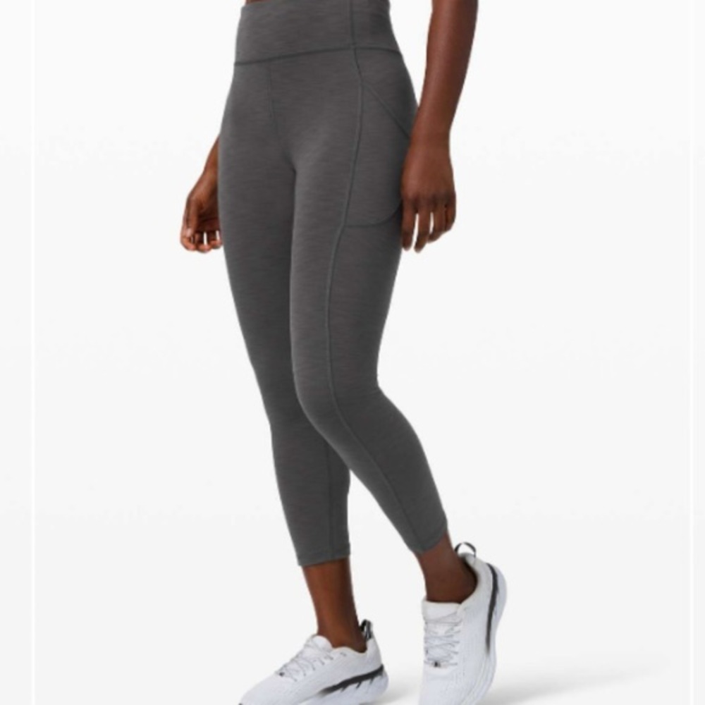 Lululemon Invigorate High-Rise Tight 25" in Heathered Graphite Grey Size 6